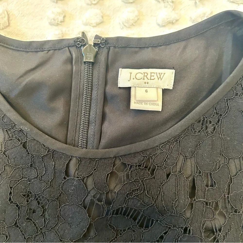 J Crew Women’s Black Lace Peplum Sleeveless Blouse Sz 6